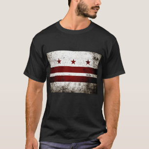 T-shirt Bandeira preta do Washington DC do Grunge