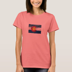 T-shirt Bandeira retro de Colorado do vintage do estado de
