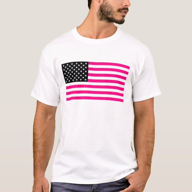 T-shirt bandeira rosa americana (Frente)