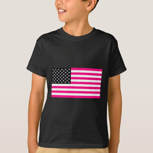 T-shirt bandeira rosa americana (Frente)