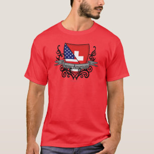 T-shirt Bandeira Suíço-Americana do protetor