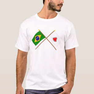 T-shirt Bandeiras cruzadas de Brasil e de Minas Gerais