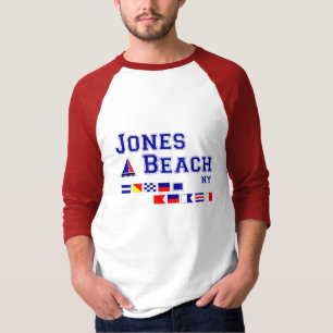 T-shirt Bandeiras de sinal da praia NY de Jones