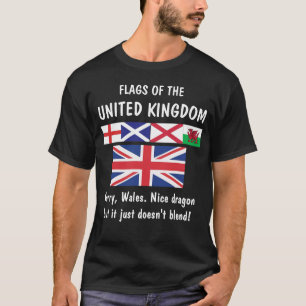 T-shirt Bandeiras do Reino Unido… Wales pesaroso!