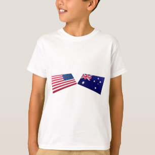 T-shirt Bandeiras dos E.U. & da Austrália