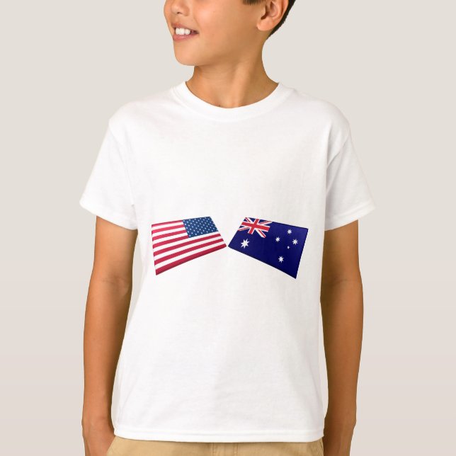 T-shirt Bandeiras dos E.U. & da Austrália (Frente)