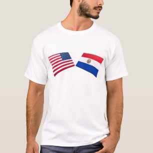 T-shirt Bandeiras dos E.U. & da Paraguai