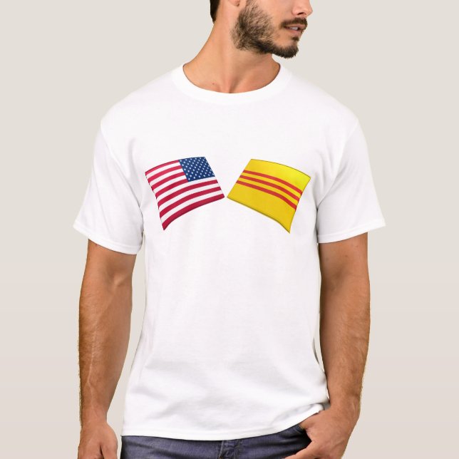 T-shirt Bandeiras dos E.U. & do Vietnam (Vietnam sul) (Frente)