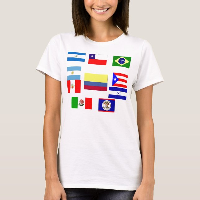 T-shirt Bandeiras Latin (Frente)