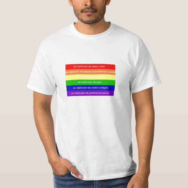 T-shirt Bandera arcoiris mensaje (Frente)