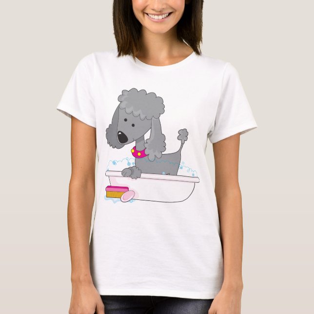 T-shirt Banho da caniche (Frente)