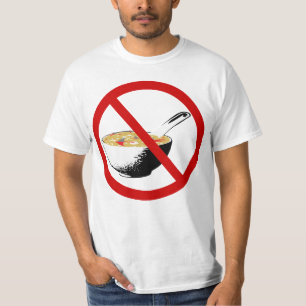 T-shirt banir sopa de barbatanas de tubarão