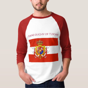 T-shirt Banner branco vermelho Grão-Ducado da Toscana