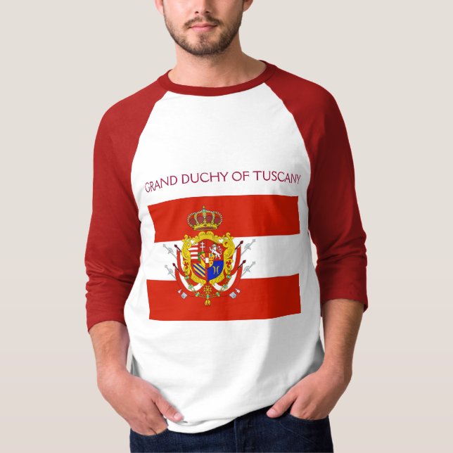 T-shirt Banner branco vermelho Grão-Ducado da Toscana (Frente)