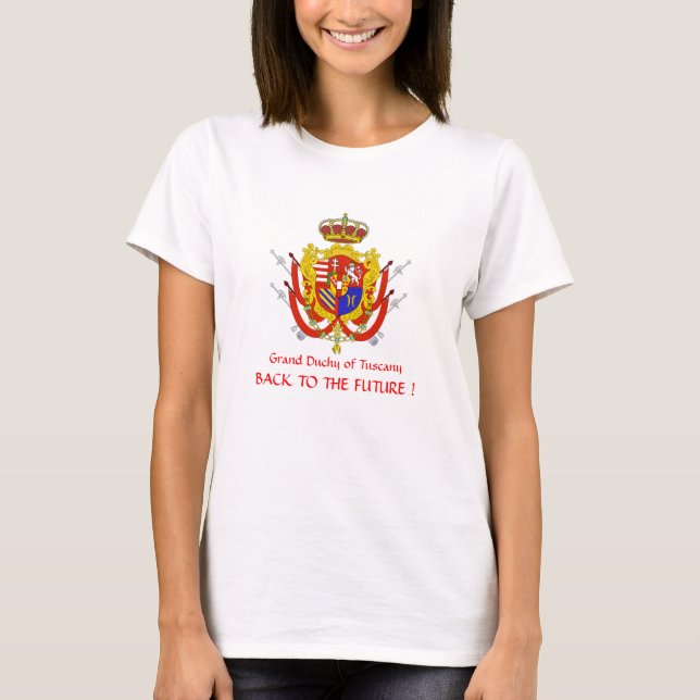 T-shirt Banner branco vermelho Grão-Ducado da Toscana (Frente)
