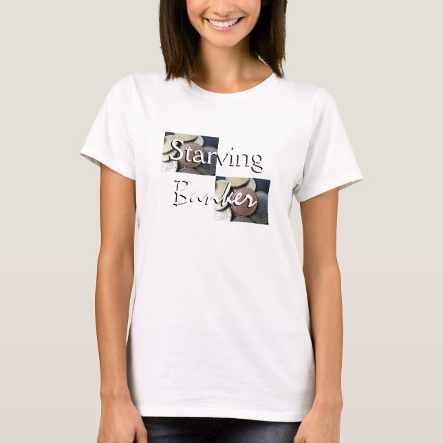 T-shirt Banqueiro faminto em branco (Frente)
