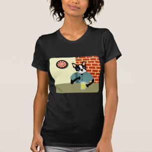 T-shirt Bar da cerveja do Dartboard de Boston Terrier