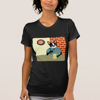 T-shirt Bar da cerveja do Dartboard de Boston Terrier