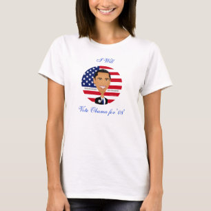 T-shirt Barack Obama - a camisa, voto Obama para "08", eu