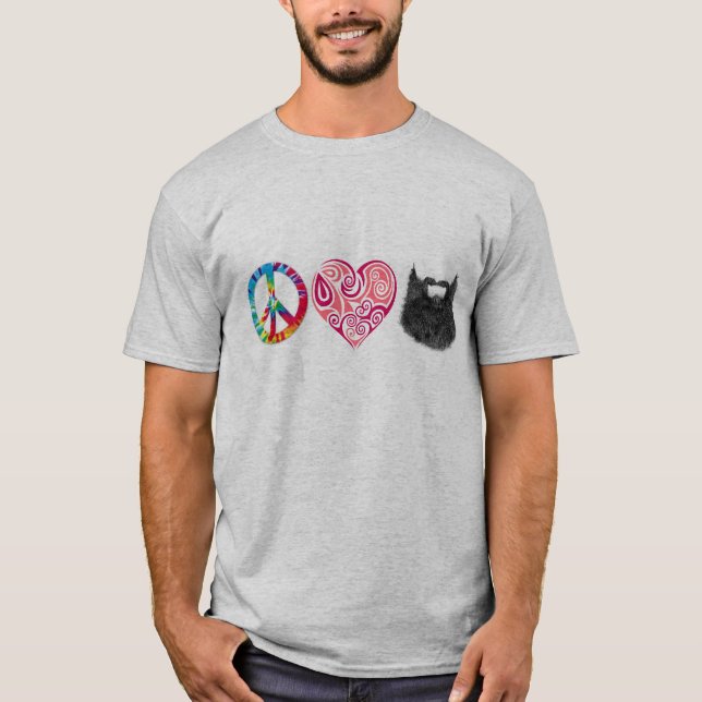 T-shirt Barbas do amor da paz (Frente)