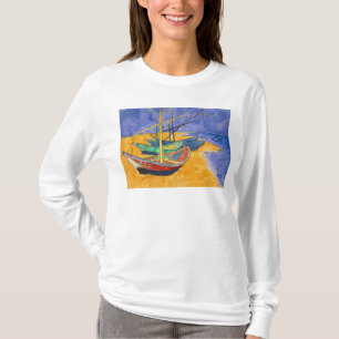 T-shirt Barcos de pesca de Vincent van Gogh na praia