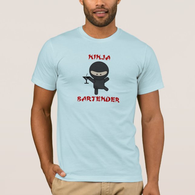 T-shirt Barman de Ninja que guardara Martini (Frente)