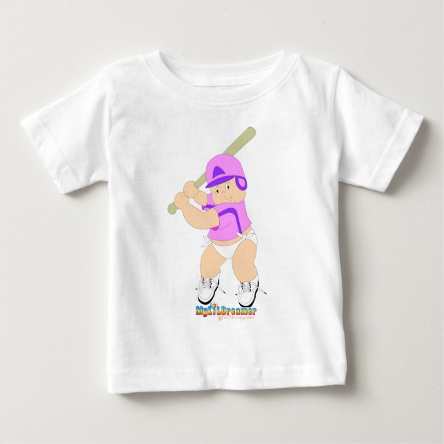 T-shirt Baseball Batter Baby Girl (Frente)