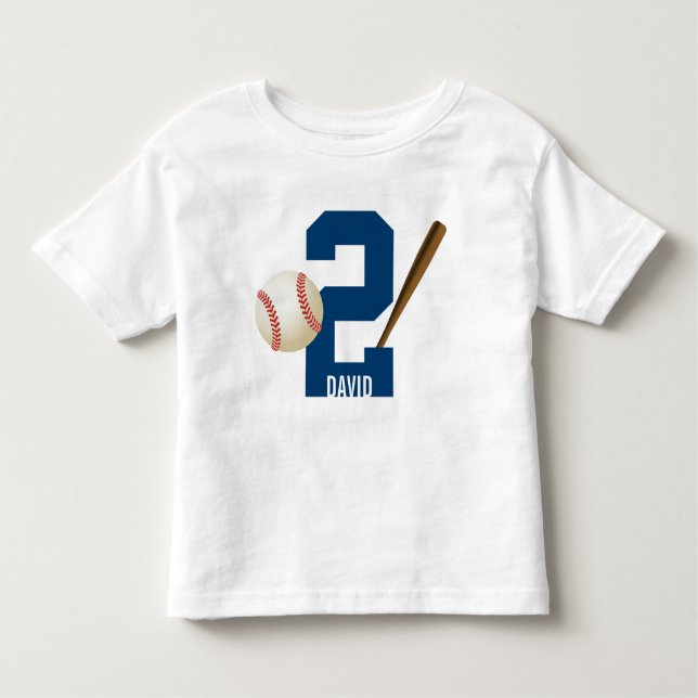T-shirt Baseball Boy All Star Custom Name segundo aniversá (Frente)