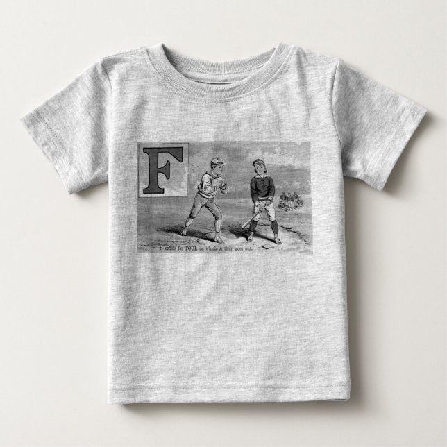 T-shirt Baseball F Esportes Iniciais Significam Foul Vinta (Frente)