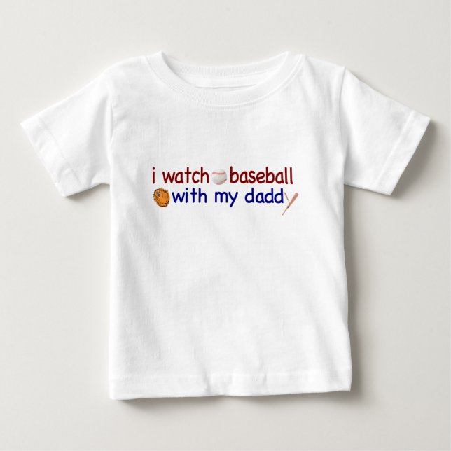 T-shirt Basebol do relógio com pai (Frente)