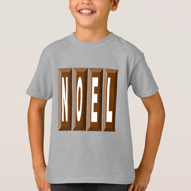 T-shirt básico aço para crianças NATAL CHOCOLATE (Frente)