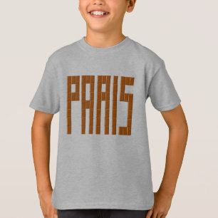 T-shirt básico aço para crianças PARIS CHOCOLATE