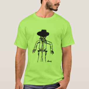 T-shirt básico adulto do esboço do vaqueiro - ma