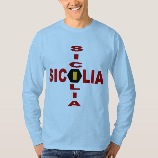 T-shirt básico azul céu   SICÍLIA (Frente)