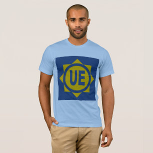 T-shirt básico azul homens Desenho UE