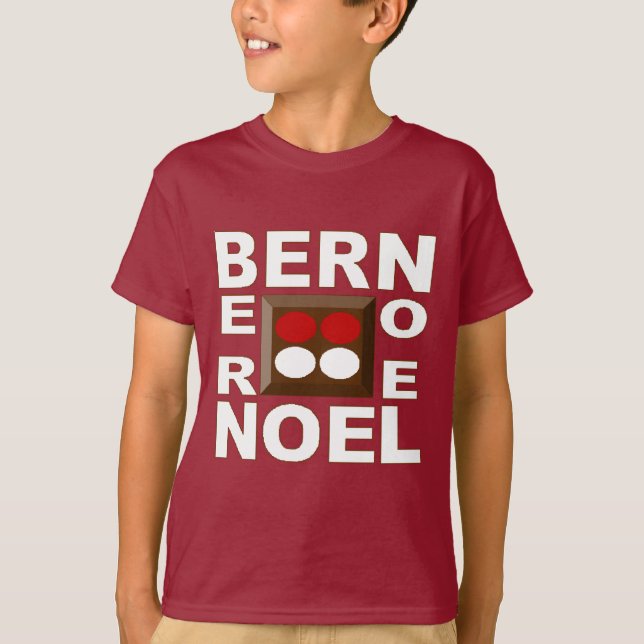T-shirt básico castanho Desenho BERN NATAL (Frente)
