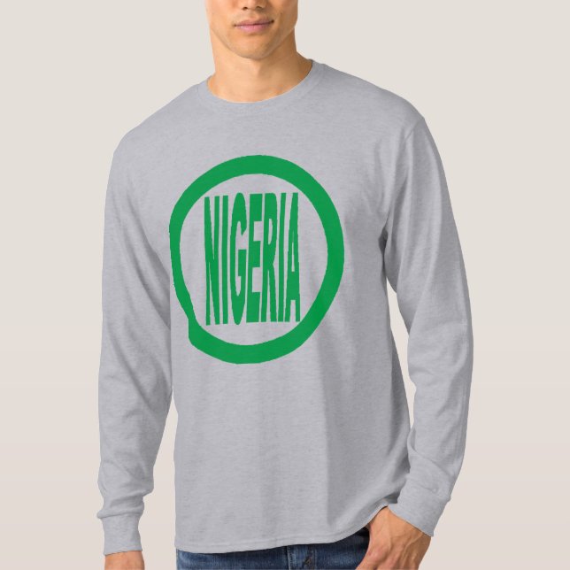 T-shirt básico cinzento a NIGÉRIA (Frente)
