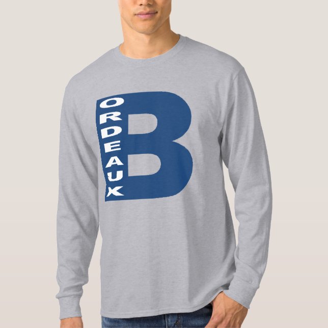 T-shirt básico cinzento Desenho BORDEAUX (Frente)