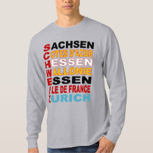 T-shirt básico cinzento Desenho TURISMO EUROPA