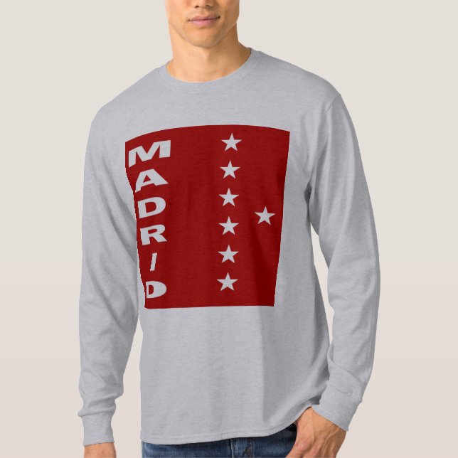 T-shirt básico cinzento MADRID 7 ESTRELAS (Frente)