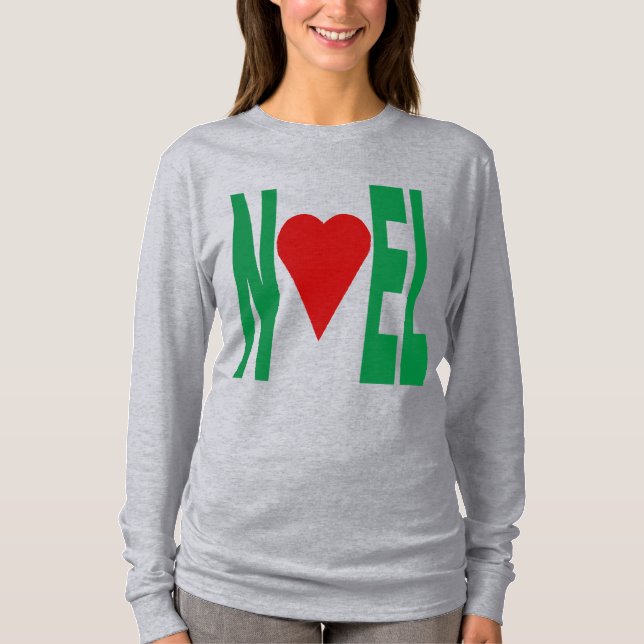 T-shirt básico cinzento para mulheres NATAL (Frente)