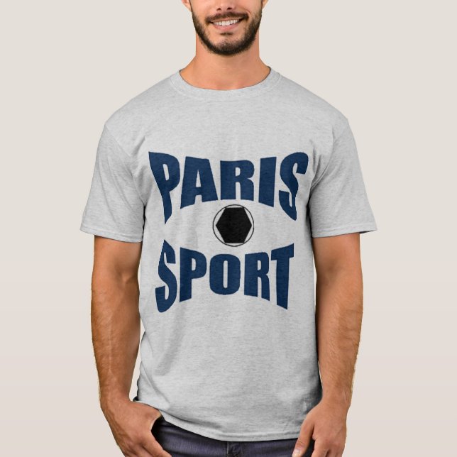 T-shirt básico cinzento PARIS DESPORTO (Frente)