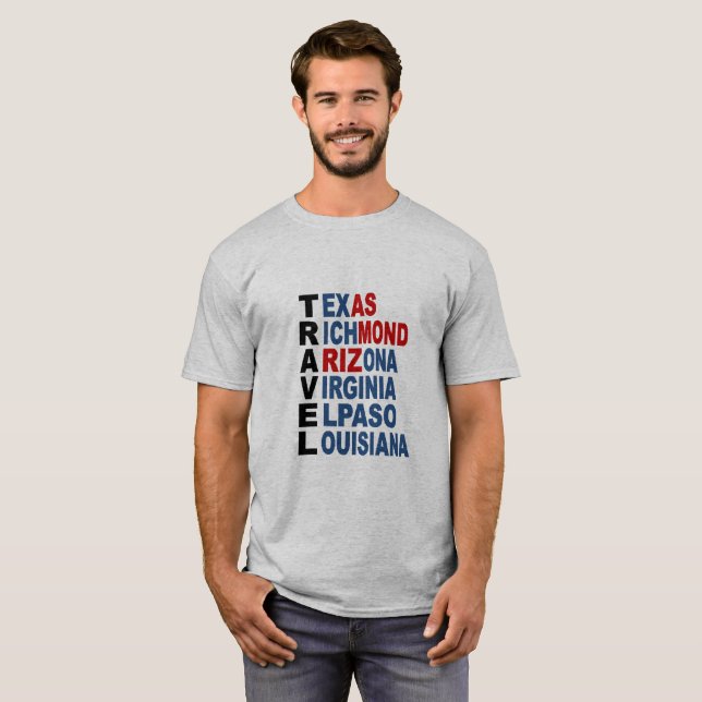 T-shirt básico cinzento VIAGEM (Frente Completa)
