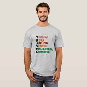 T-shirt básico cinzento VIAGEM ITÁLIA