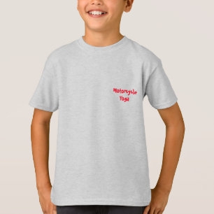 T-shirt básico da campainha da ioga da motociclet