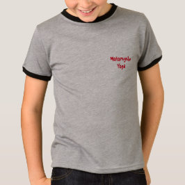 T-shirt básico da campainha da ioga da motocicleta