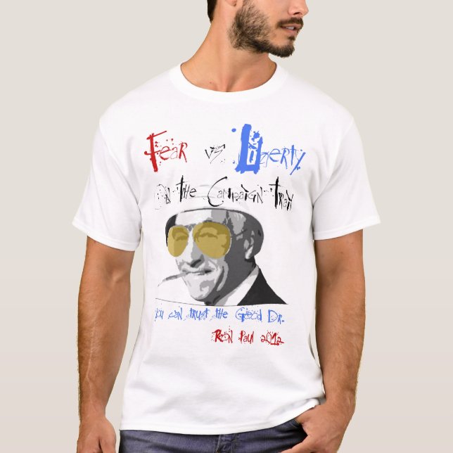 T-shirt básico da liberdade de Ron Paul "medo (Frente)