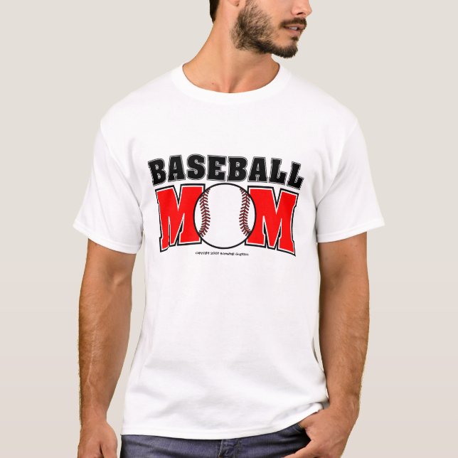 T-shirt básico da mamã do basebol (Frente)