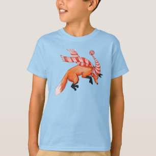 T-Shirt Básico Das Crianças De Raposa A Jumping