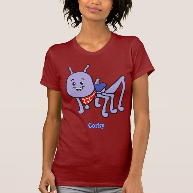 T-shirt básico das senhoras Corky (Frente)